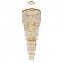  S9192-82R - Pavona 86in 120-277V Foyer Pendant in Tourmaline with Clear Radiance Crystal